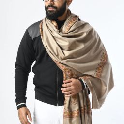 manra Wool Embroidered Men Shawl-image-11