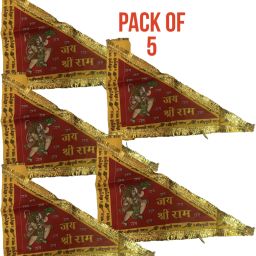 Hanuman jhanda/flag(pack of 5) 11/17 inch Triangle Outdoor Flag-image-18