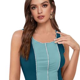 SHOPONBIT Women Colourblocked Round Neck Crop Top-image-44