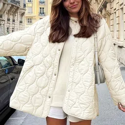 Mast & Harbour Women Collarless Solid Quilted Jacket-picture-43