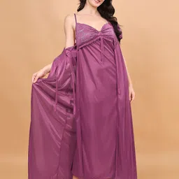NIGHT KEYS Women Set Of 2 Piece Maxi Nightdress-picture-31