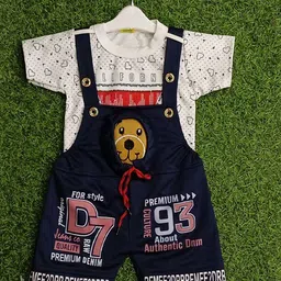 BAESD Infants Printed Dungaree With T-Shirt-13