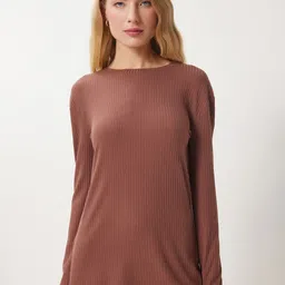 Happiness istanbul Ribbed Round Neck Top & Trousers Co-Ords-20