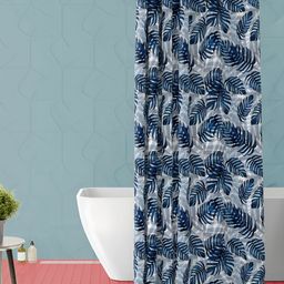 ArtzFolio Grey & Blue Printed Waterproof Shower Curtain-11