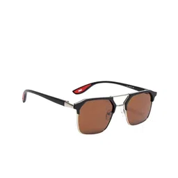 SpadeAces Men Half Rim UV Protected Lens Square Sunglasses SP Boss Brown-image-35