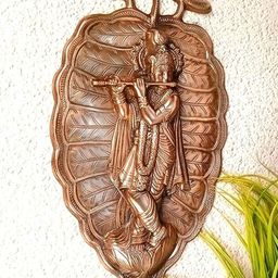 apka mart Bronze Lord Krishna Idol Wall Decor-picture-41