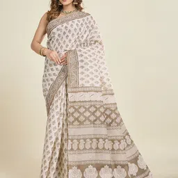 Jevi Prints Ethnic Motifs Print Pure Cotton Saree-picture-14