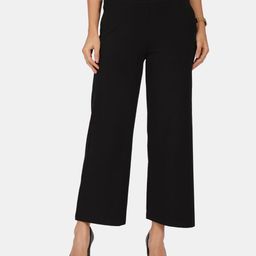 Blissclub Women Relaxed Loose Fit High-Rise Wrinkle Free Trousers-image-69