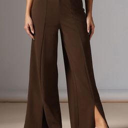 Selvia Women Wide-Leg High-Rise Wrinkle Free Pleated Anti Fit Trousers-picture-10