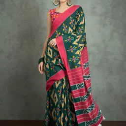 Mitera Bagh Printed Ikat Saree-picture-10
