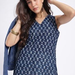 Anouk Rustic Floral Printed V-Neck Straight Kurti-picture-29