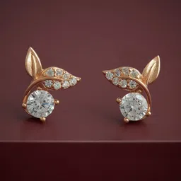 Kushal's Fashion Jewellery 92.5Silver Rose Gold-Plated Classic Studs-10