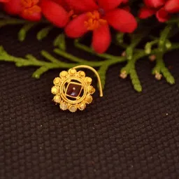 SHREEVARAM Rhodium-Plated Cubic Zirconia Ring Nosepin-picture-17