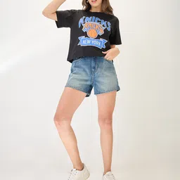 Globus Women Slim Fit Denim Denim Shorts-picture-42