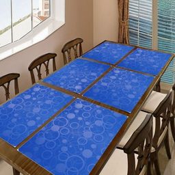 Aura 6Pcs Blue Printed Table Placemats-image-29