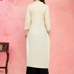 Anouk Rustic Geometric Yoke Design Thread Work Kurta With Palazzos image 5
