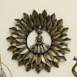 vedas Mystic Indiana Gold-Toned Black Textured Metal Fuji Wall Decor-image-34