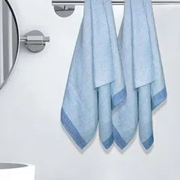 Aura Blue & Navy Blue 2 Cotton 210 GSM Bath Towel-image-90
