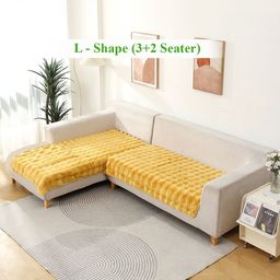 HOKIPO Yellow Solid Other 2 Piece Sofa Cover-image-87