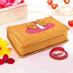Aura Gold-Toned Set of 1 Regular Jewellery Organiser Organisers-18