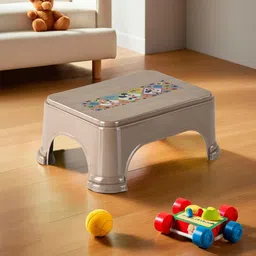 Kuber Industries Brown Printed Square Shape Stool-29