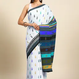 BUTA BUTI Floral Pure Cotton Saree-image-67