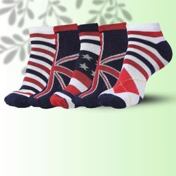 MJE Men Pack Of 5 Patterned Ankle Length Socks-image-95