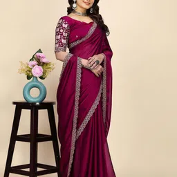 K 5 Fashion Embroidered Pure Chiffon Saree-picture-7