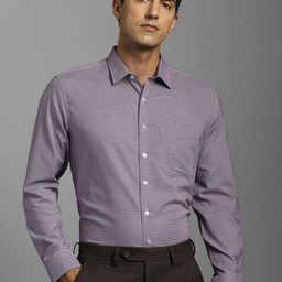 Louis Philippe Textured Spread Collar Regular Fit Cotton Formal Shirt-picture-40