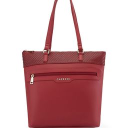 DressBerry X CAPRESE Ariana Red Self Design Large Tote Bag-24