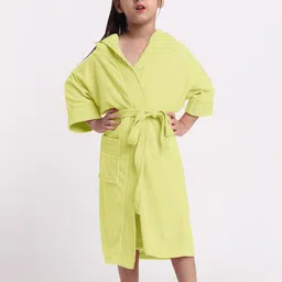Creeva Kids Long Sleeved Hooded Belted Terry Bath Robe-15