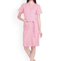 Sand Dune Women Plus Size Pure Cotton Bath Robe with Belt-picture-3