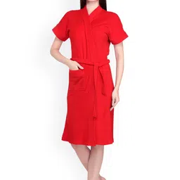 Sand Dune Women Plus Size Pure Cotton Bath Robe with Belt-picture-8
