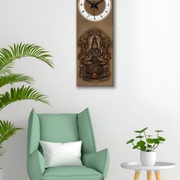 OLIVE TREE Brown & White Ethnic Motifs Printed Traditional Wooden Analogue Wall Clock-picture-41