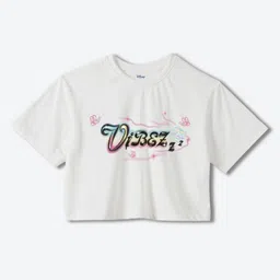 YK Disney Girls Winnie The Pooh Printed Pure Cotton Applique Boxy T-shirt-image-87