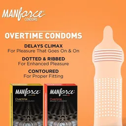 Manforce Men Set Of 2 Overtime Orange & Pineapple Flavored Condoms - 10 Pcs Each image 3