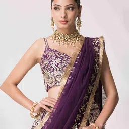 The Front Row Embellished Mirror Work Ready to Wear Lehenga & Blouse With Dupatta image 4