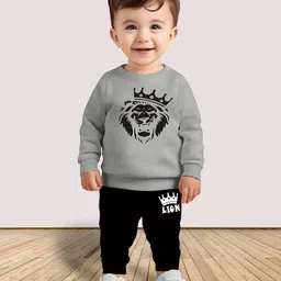 MITANSH Unisex Kids Graphic Printed Round Neck T-shirt With Trousers-10