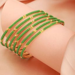 Anouk Women Set Of 12 Artificial Stones & Beads Bangles-picture-38