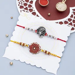 Dore Set of 2 Rakhi Bliss : Rakhi For Brother Lambodar Priya Thread Rakhi-10
