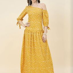 aayu Women Floral Printed One Shoulder Corset Maxi Dress-picture-22