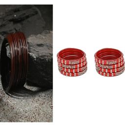 SOMIL Set of 20 Brown Alloy Artificial Stones & Beads Bangles-image-103