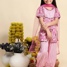 Cutiekins Boys Floral Printed Empire Kurta with Salwar & With Dupatta-picture-6