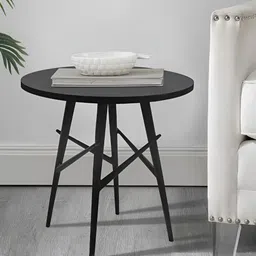 Metalsmith Black Round Bedside Table-24