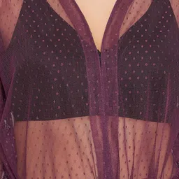 Clovia Embroidered Lace Robe image 4