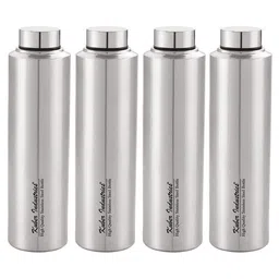 Kuber Industries Silver-Toned 4 Pieces Printed Stainless Steel Water Bottles-900 ml Each-image-83