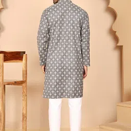 Anouk Rustic Men Geometric Printed Regular Pure Cotton Kurta with Pyjamas image 2