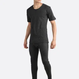NEVA Ribbed Short Sleeves Upper and Lower Thermal Set-image-1