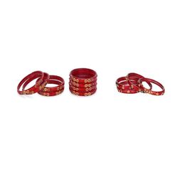 SOMIL Women combo of 2 set Red Glass Ethnic Bangles-picture-3