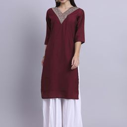 BANJANAN Women Floral Self Design Kurta with Palazzo-image-32